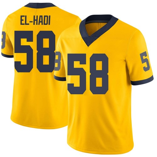 Giovanni El-Hadi Michigan Wolverines Men's NCAA #58 Maize Limited Brand Jordan College Stitched Football Jersey CVF6554XP
